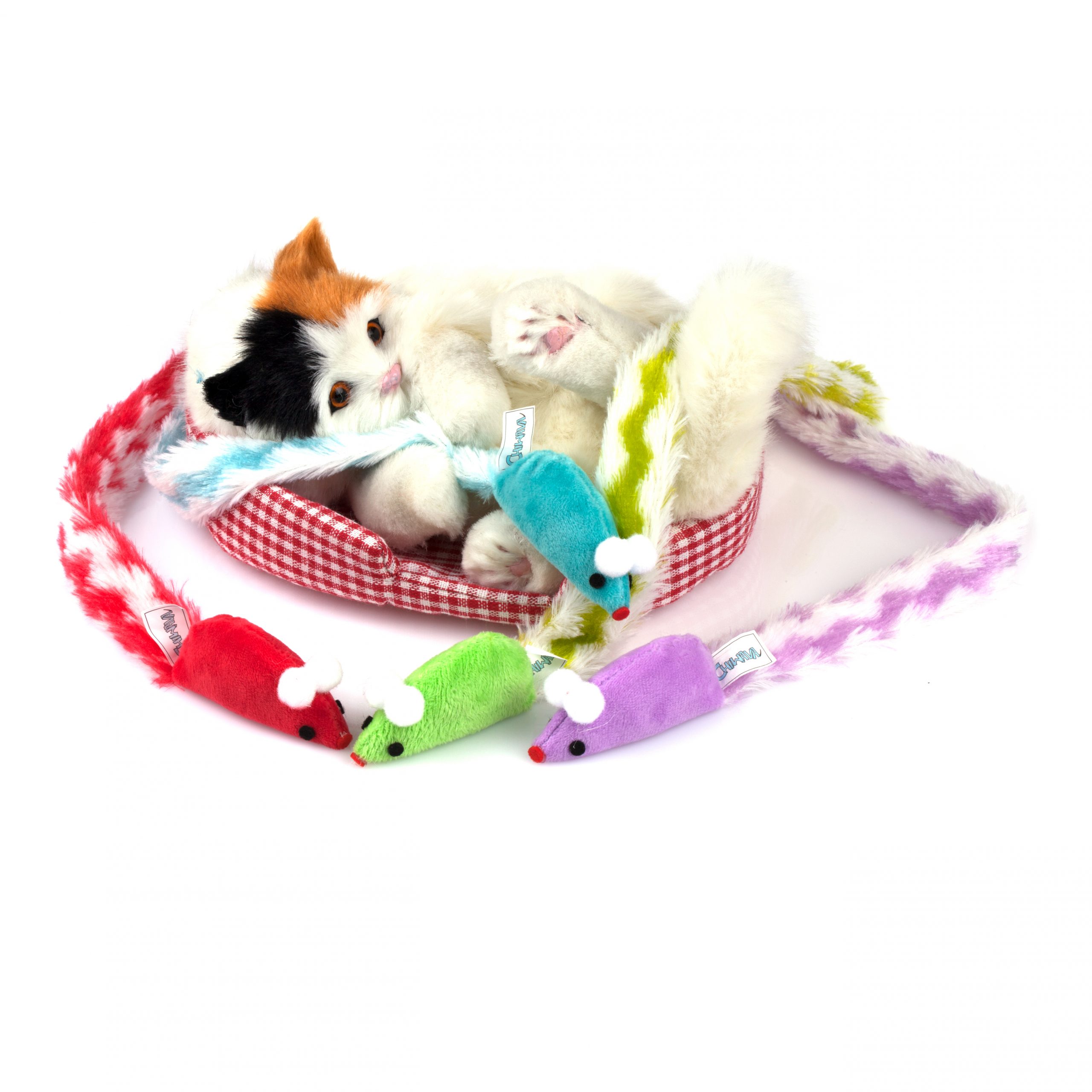 Chiwava 4 Packs 15 Pouces De Long Doux En Peluche Chat Jouets Souris Avec Hochet Catsier Chat Fournitures Chat Jouets